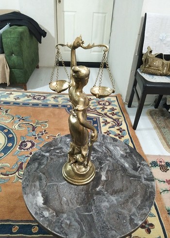 Altın Renkli Adalet Heykeli Figürü - Görsel 6