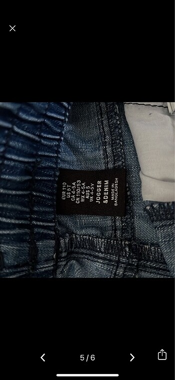 5 Yaş Beden H&M erkek çocuk pantalon
