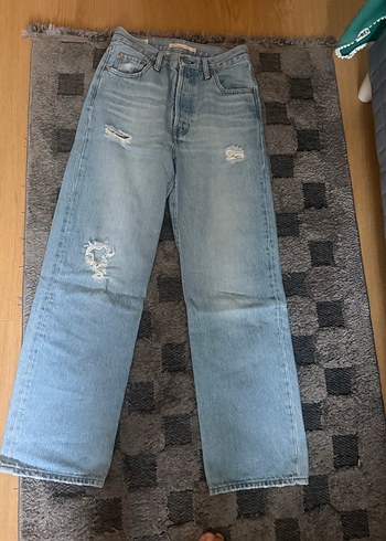 Gri Bol Kesim Midi Jean Kadın Pantolon