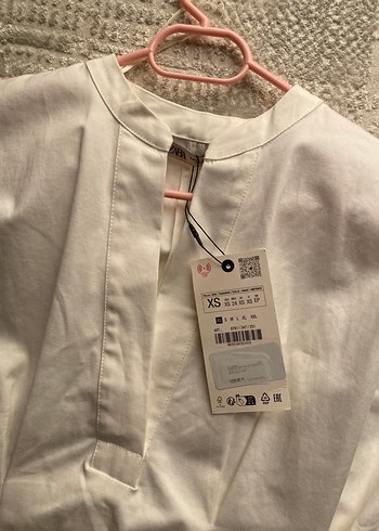 Zara Zara Beyaz Kemerli Midi elbise