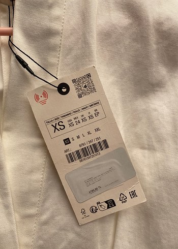 xs Beden Zara Beyaz Kemerli Midi elbise