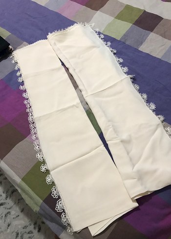 Beden beyaz Renk İğne oyası Detaylı Beyaz Kadın namaz başörtüsü