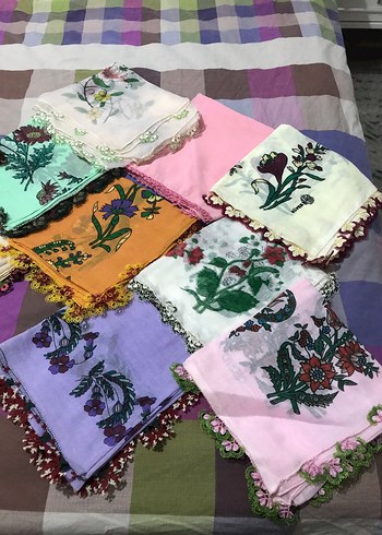 Beden çeşitli Renk Renkli İğne oyası mekik oyası tülbentler