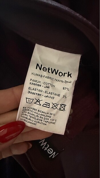 26 Beden bordo Renk Bordo Likralı Mumlu Skinny Jean