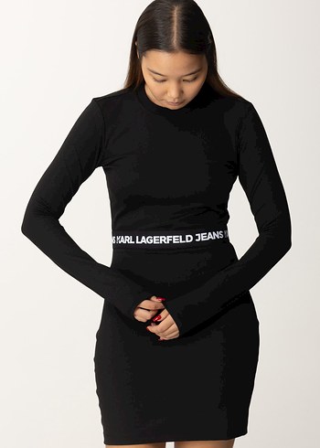 Karl Lagerfeld Siyah Mini Elbise