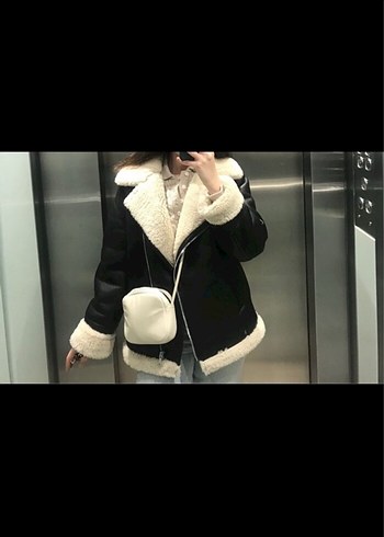 Suni Kürk Detaylı Deri Kadın Mont - Görsel 3