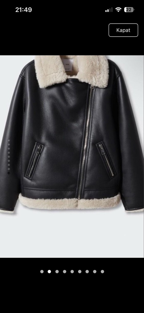 Suni Kürk Detaylı Deri Kadın Mont - Görsel 2