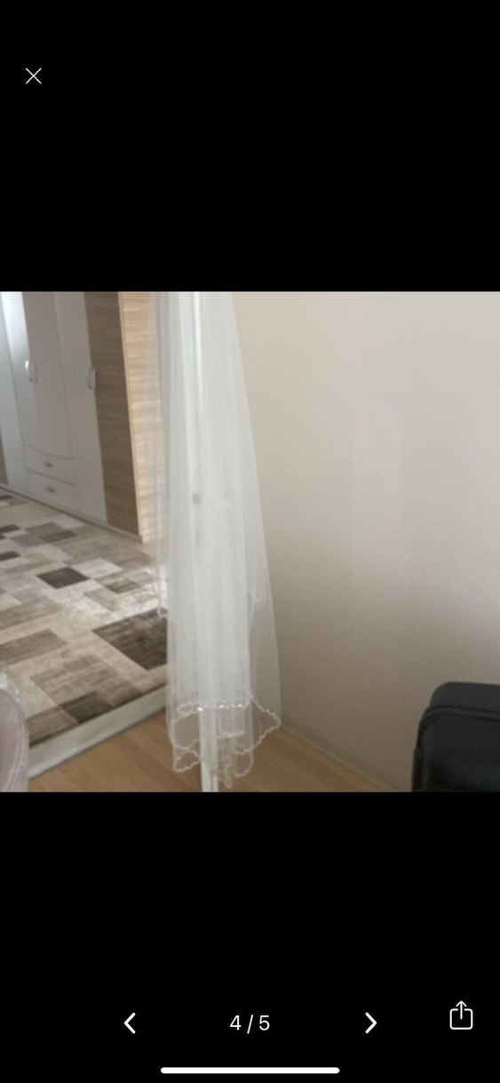 Dantel Detaylı Beyaz Gelin Duvağı - Görsel 2