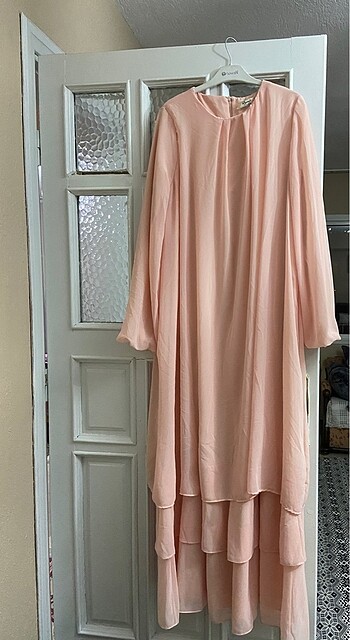 Toz pembe elbise abiye