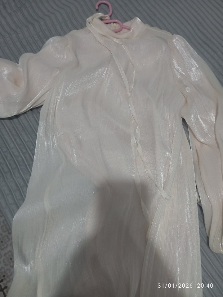 Beyaz UzunElbise - Görsel 2