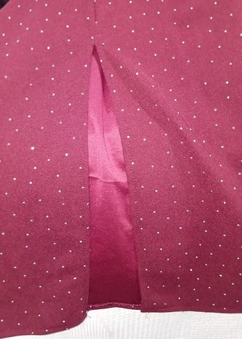 Bordo Drapeli Uzun Abiye Elbise - Görsel 5