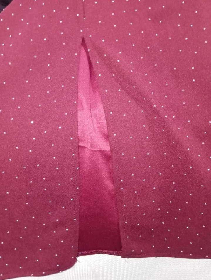 Bordo Drapeli Uzun Abiye Elbise - Görsel 5