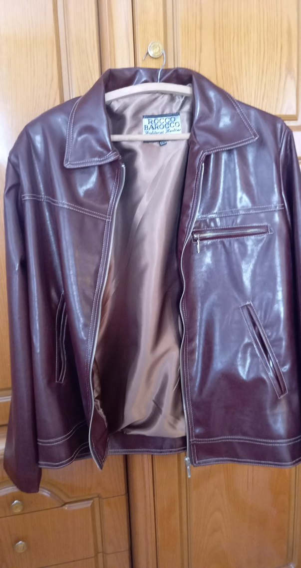 Kahverengi Parlak Deri Biker Ceket - Görsel 2