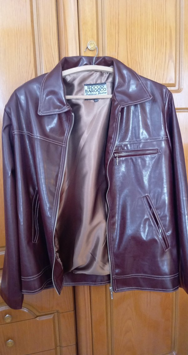 Kahverengi Parlak Deri Biker Ceket - Görsel 3