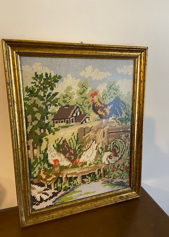 Altın Renk Çerçeveli Kanaviçe Tablo - Görsel 3