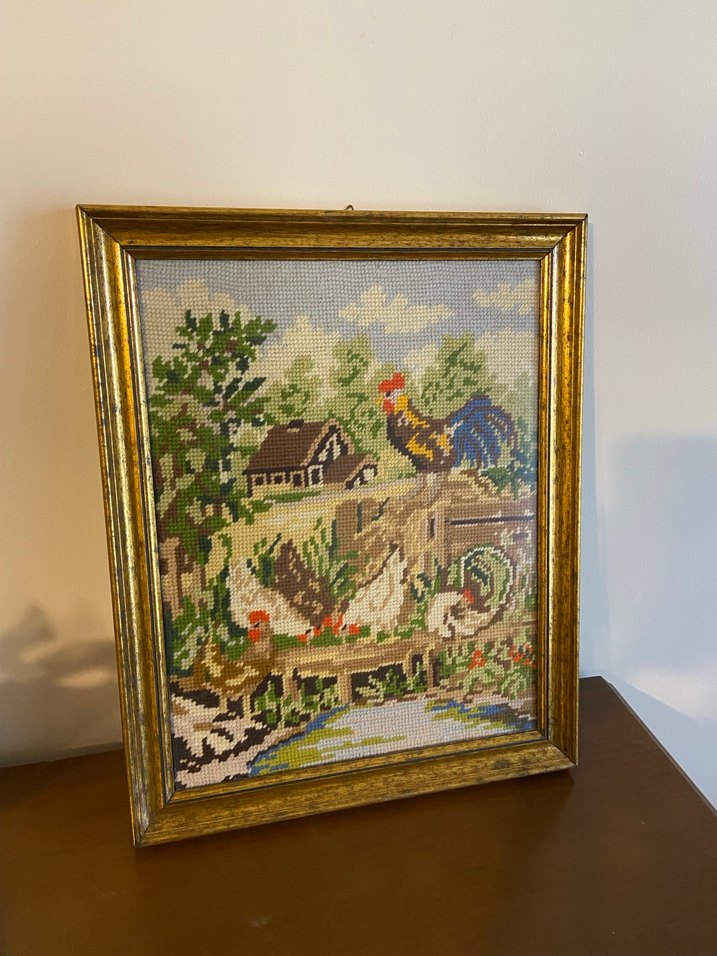 Altın Renk Çerçeveli Kanaviçe Tablo - Görsel 5