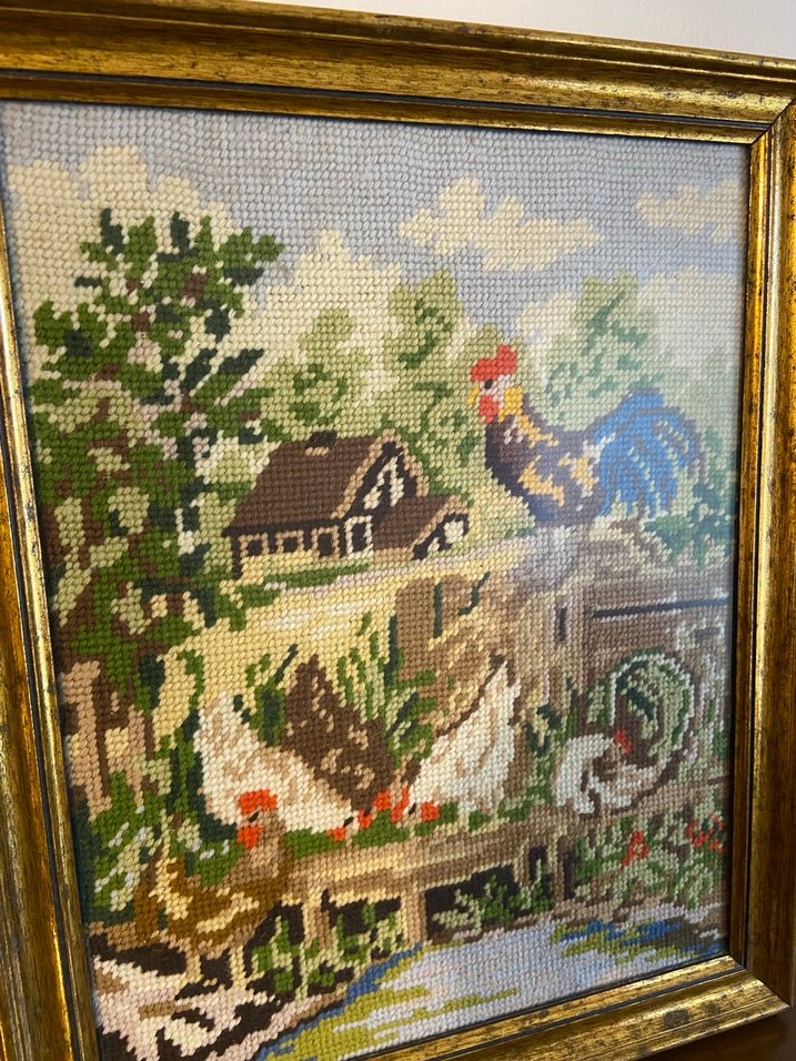 Altın Renk Çerçeveli Kanaviçe Tablo - Görsel 2