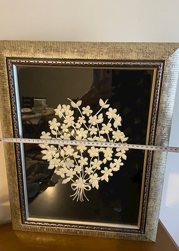 Gri Çerçeveli Beyaz Çiçekli Tablo - Görsel 4