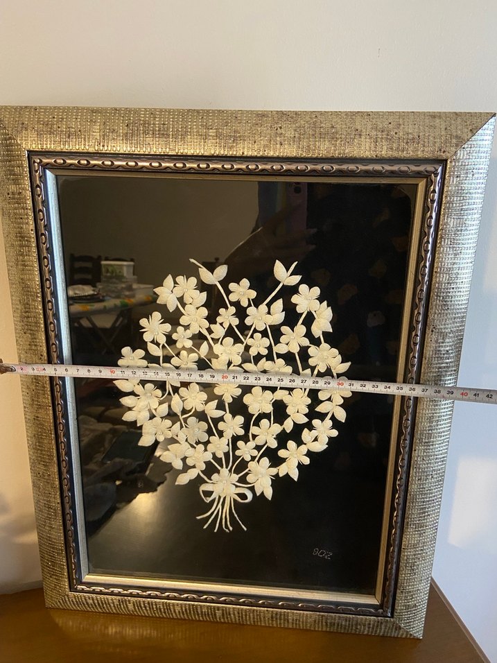 Gri Çerçeveli Beyaz Çiçekli Tablo - Görsel 4