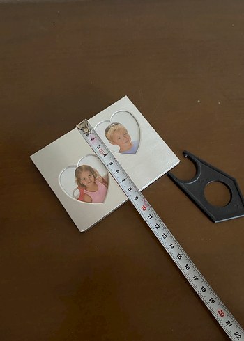 Beyaz Kalp Şeklinde Çift Fotoğraf Çerçevesi - Görsel 5