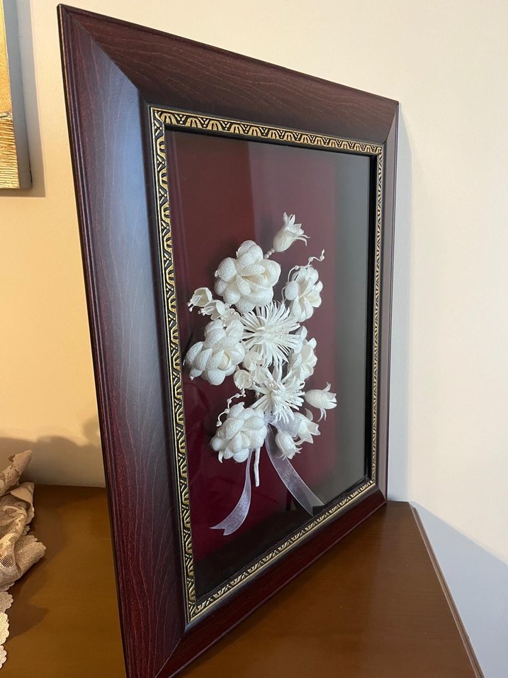 Beyaz Çiçekli Dekoratif Tablo - Görsel 3