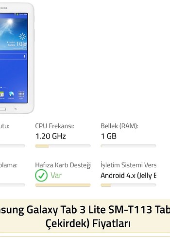 Samsung Galaxy Tab 3 Lite SM-T113 Beyaz Tablet - Görsel 2
