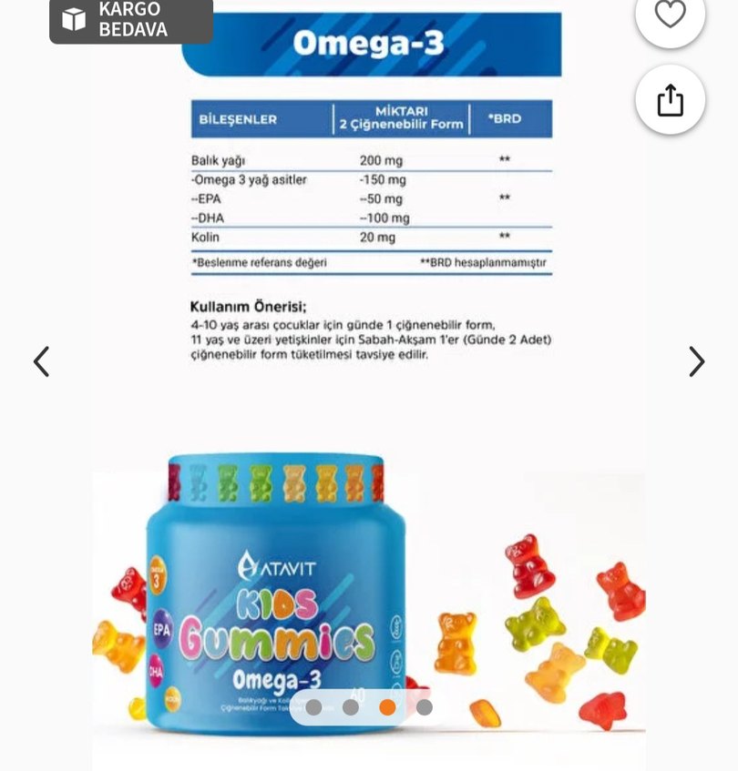 Atavit Omega 3, D3 K2, Magnezyum Multivitamin Gummies - Görsel 2