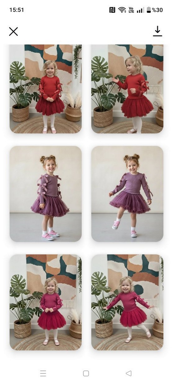 Mor Triko Kız Çocuk Etek - Görsel 2