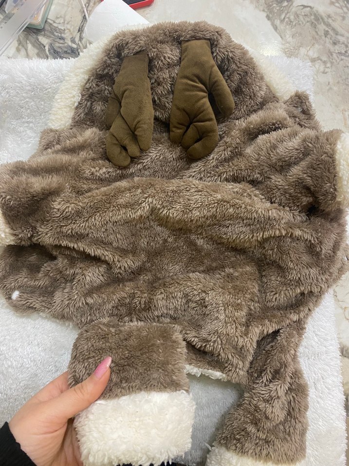 Kahverengi Kürklü Köpek Geyiği Kostümü - Görsel 2