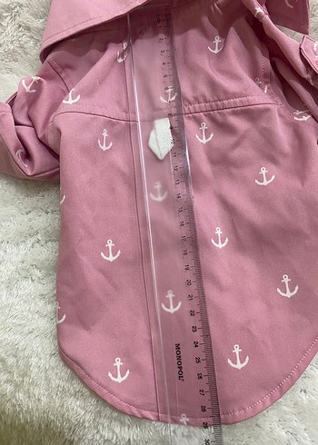 Düğmeli Pembe Çapa Desenli Köpek Gömleği - Görsel 2