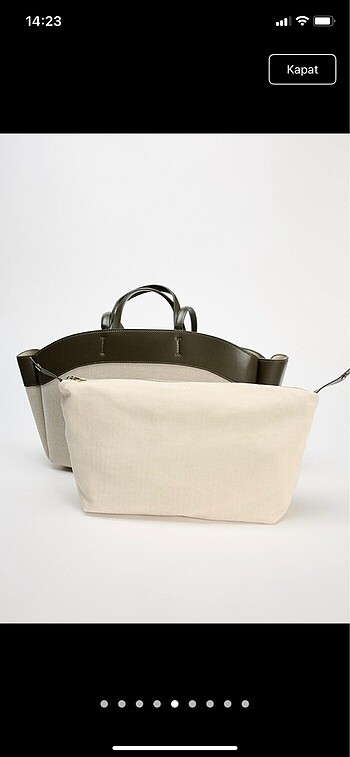 Zara kontrast tote çanta