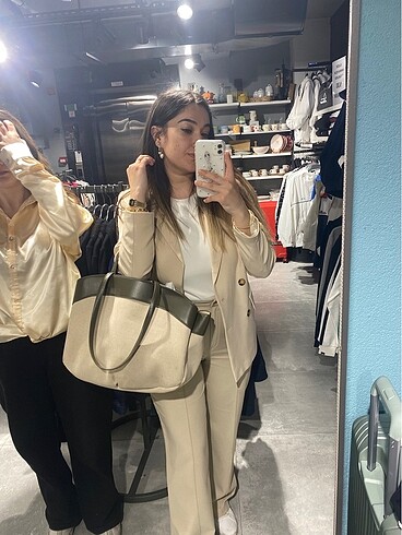 Zara Zara kontrast tote çanta