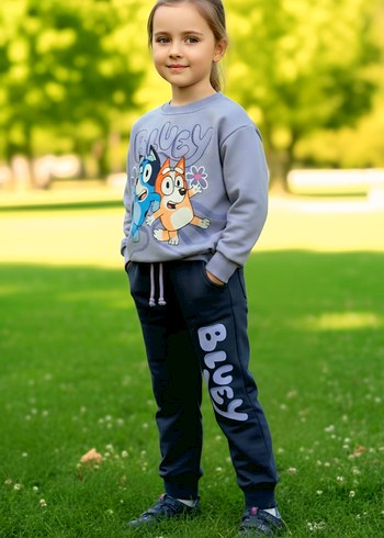 5 Yaş Beden Bluey Desenli Kız Çocuk Eşofman Takım