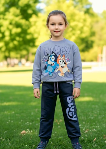 Bluey Desenli Kız Çocuk Eşofman Takım