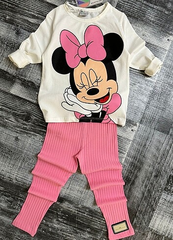 Diğer Minnie Mouse Desenli Taytlı Takım