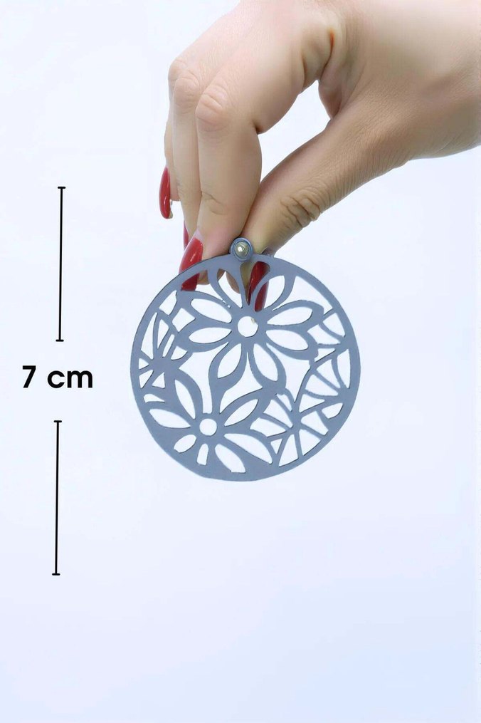 Beyaz Etnik Desenli Midi Küpeler - Görsel 2