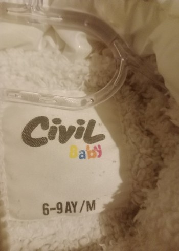 Çocuk Beyaz Kapüşonlu Kışlık Mont - Görsel 3