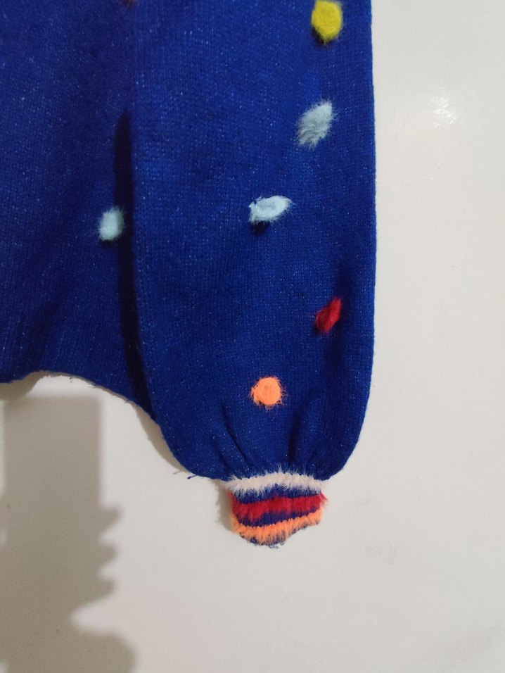 Renkli Ponpon Detaylı Kadın Triko Kazak - Görsel 3