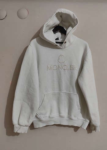 Moncler Beyaz Kapüşonlu Sweatshirt