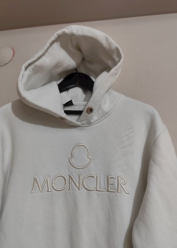 Moncler Moncler Beyaz Kapüşonlu Sweatshirt