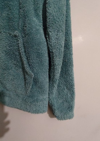 xs Beden turkuaz Renk Kapüşonlu Turkuaz Nakışlı Peluş Çocuk Swiyttisirt
