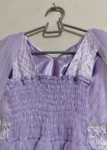 Tommito :Mor Uzun askili boncuk İşlemeli Çocuk  Abiye - Görsel 8