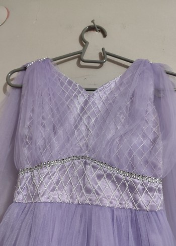 Tommito :Mor Uzun askili boncuk İşlemeli Çocuk  Abiye - Görsel 5