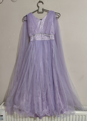 Tommito :Mor Uzun askili boncuk İşlemeli Çocuk  Abiye - Görsel 2