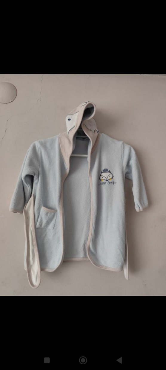 Babayda. Kapüşonlu Erkek Çocuk Bornoz Gri - Görsel 3