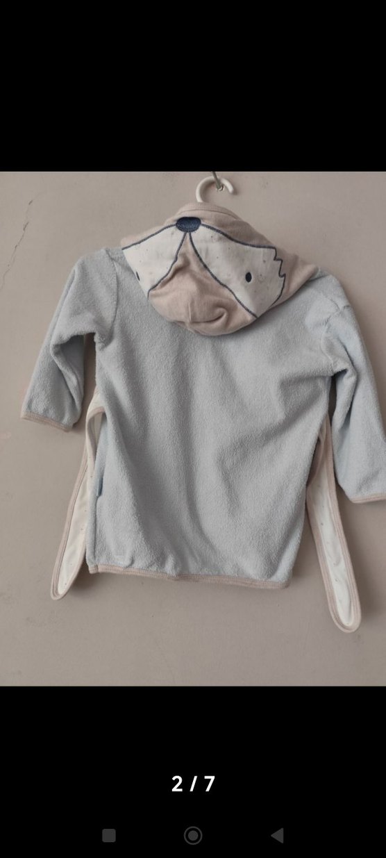 Babayda. Kapüşonlu Erkek Çocuk Bornoz Gri - Görsel 2