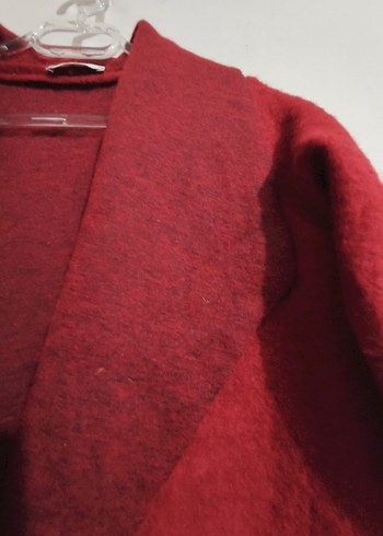 OXXO :Kadın Kırmızı Yün Kabanı - Görsel 4