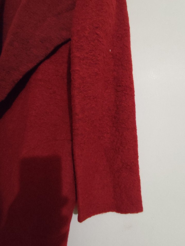 OXXO :Kadın   Kırmızı Yün  Kabanı - Görsel 3