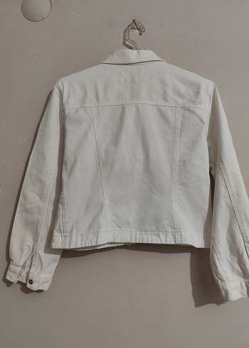Koton Kumaş Beyaz Düğmeli Kadın Denim Ceket - Görsel 6