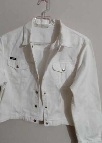 Koton Kumaş Beyaz Düğmeli Kadın Denim Ceket - Görsel 2